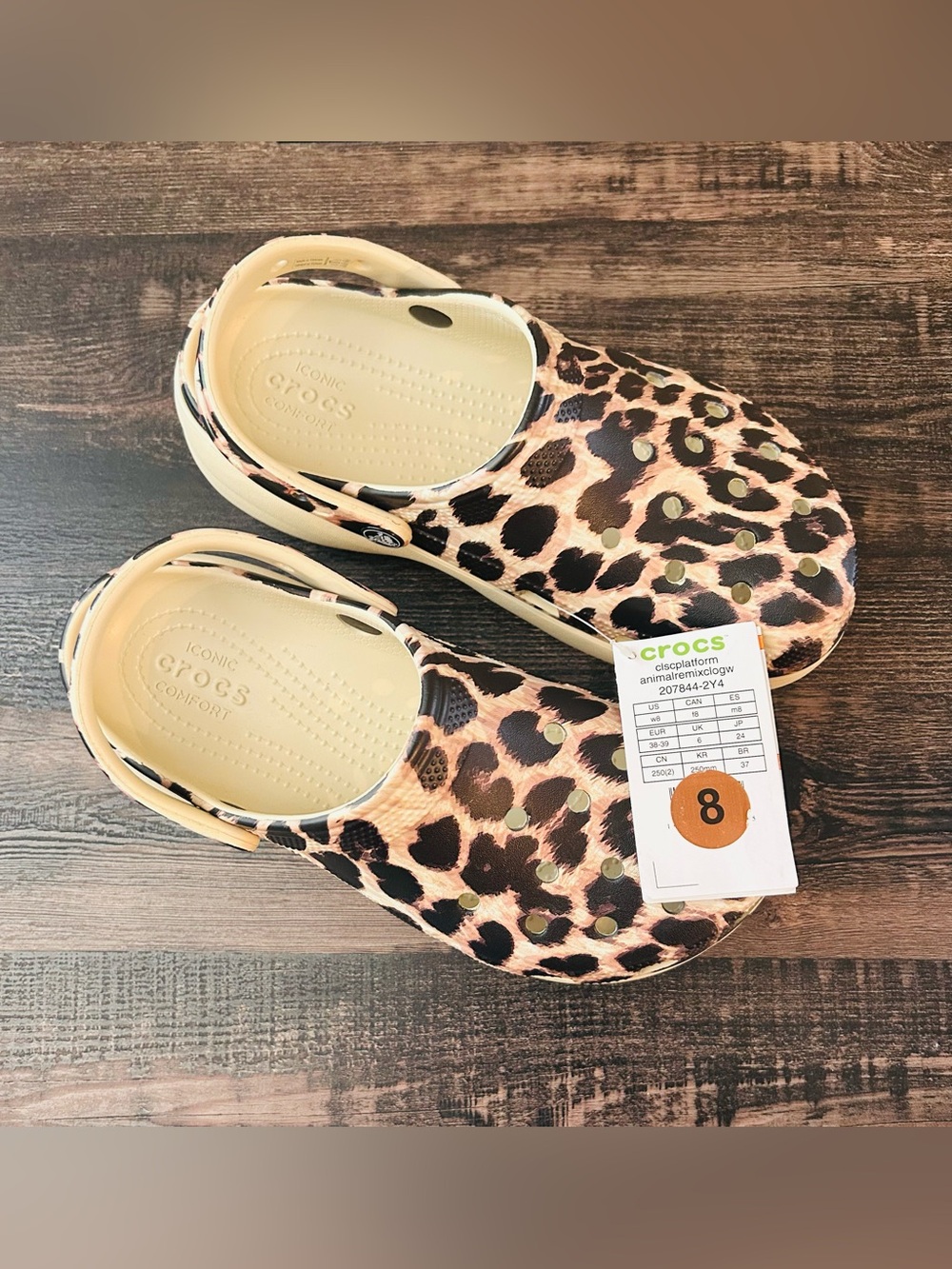 CROCS Women’s Cheetah Print  Platform Shoes